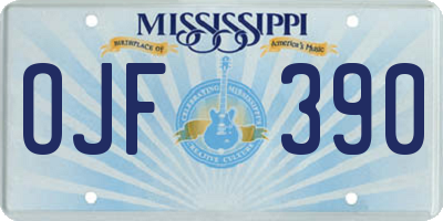 MS license plate OJF390