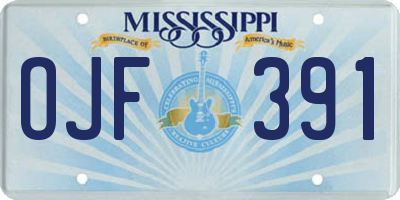 MS license plate OJF391
