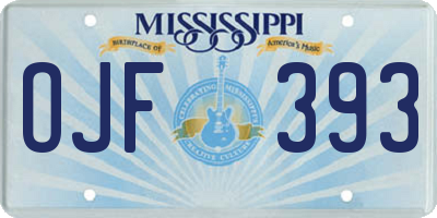 MS license plate OJF393