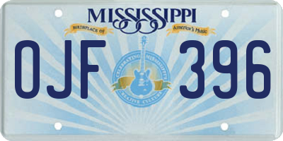 MS license plate OJF396
