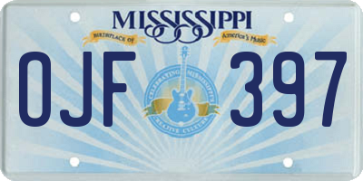 MS license plate OJF397