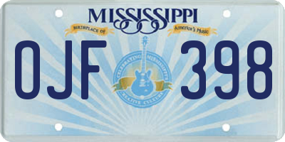 MS license plate OJF398