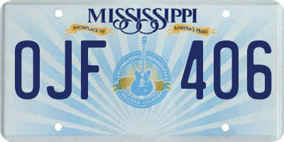 MS license plate OJF406