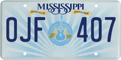 MS license plate OJF407