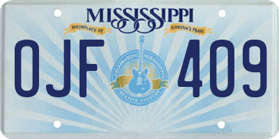 MS license plate OJF409