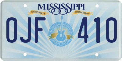 MS license plate OJF410