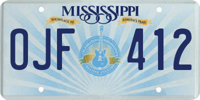 MS license plate OJF412
