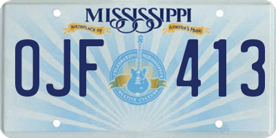 MS license plate OJF413