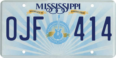MS license plate OJF414