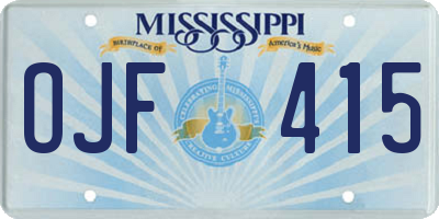 MS license plate OJF415