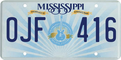 MS license plate OJF416