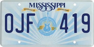 MS license plate OJF419