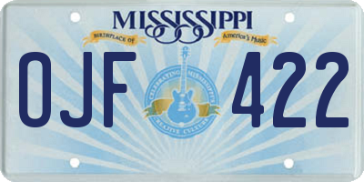 MS license plate OJF422