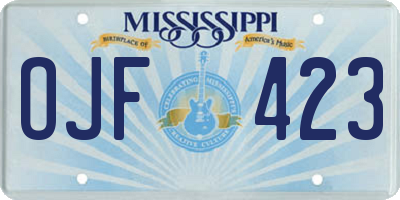 MS license plate OJF423