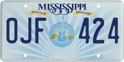 MS license plate OJF424
