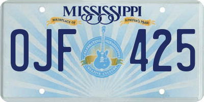 MS license plate OJF425