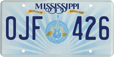 MS license plate OJF426