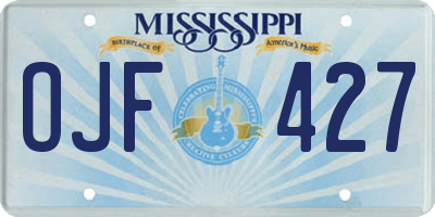 MS license plate OJF427