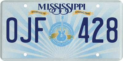 MS license plate OJF428