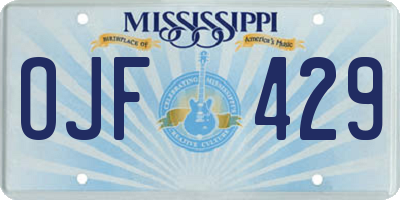 MS license plate OJF429