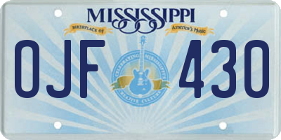 MS license plate OJF430