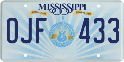 MS license plate OJF433