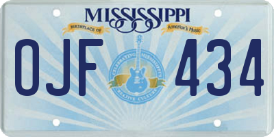 MS license plate OJF434