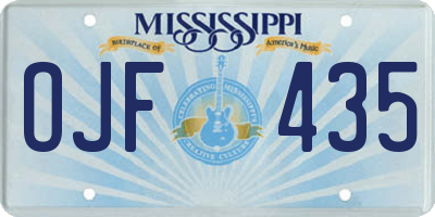 MS license plate OJF435