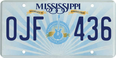 MS license plate OJF436