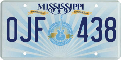 MS license plate OJF438