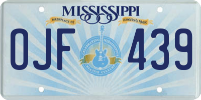 MS license plate OJF439
