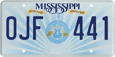 MS license plate OJF441