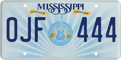 MS license plate OJF444