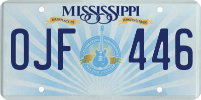 MS license plate OJF446
