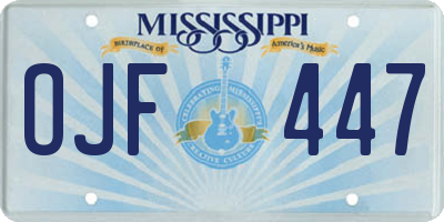 MS license plate OJF447