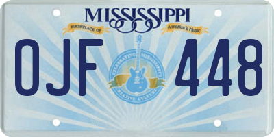 MS license plate OJF448