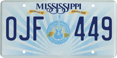 MS license plate OJF449