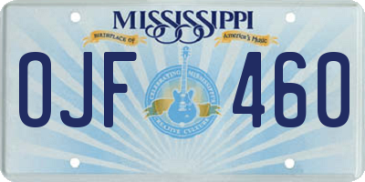 MS license plate OJF460