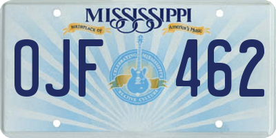 MS license plate OJF462
