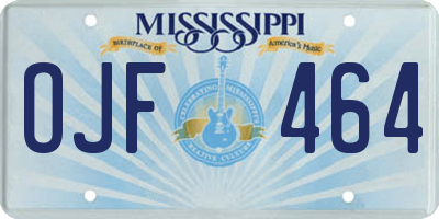 MS license plate OJF464
