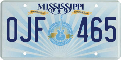 MS license plate OJF465
