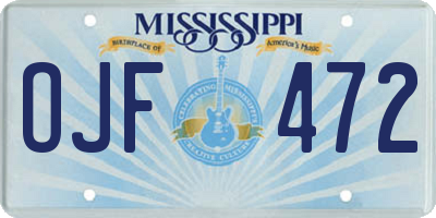 MS license plate OJF472