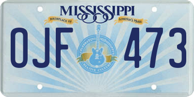 MS license plate OJF473