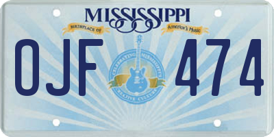 MS license plate OJF474