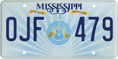 MS license plate OJF479