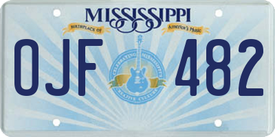 MS license plate OJF482