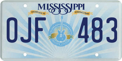MS license plate OJF483