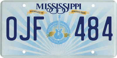 MS license plate OJF484