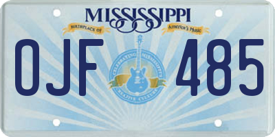 MS license plate OJF485