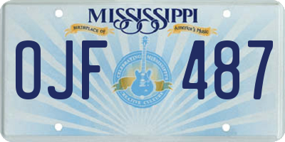 MS license plate OJF487